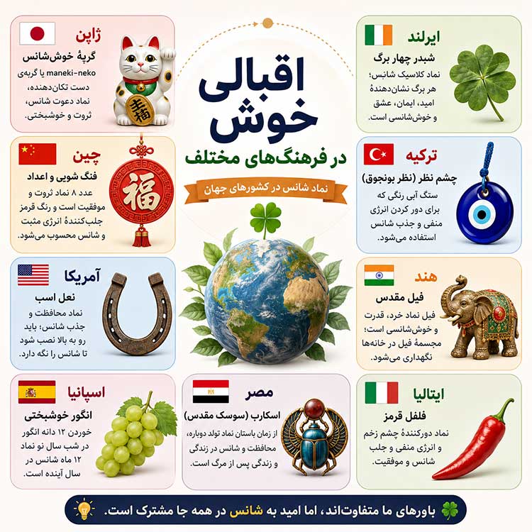 نماد شانس درکشورها