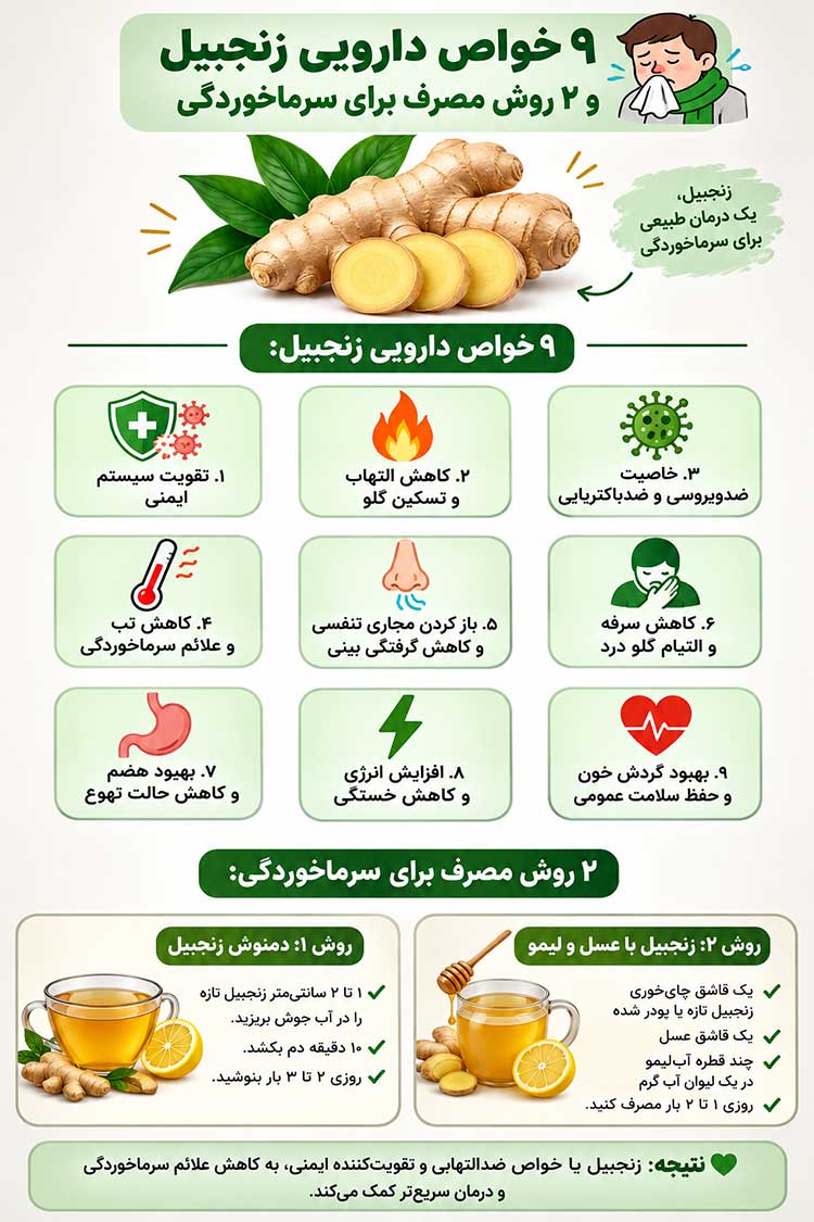 اطلاعات عمومی زنجبیل برای سرماخوردگی