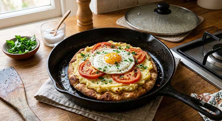 تغذیه پیتزا نونی با سیبزمینی و گوجه