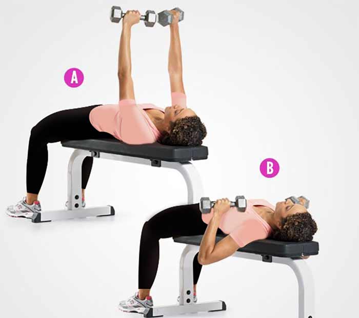 پرس سینه دمبل