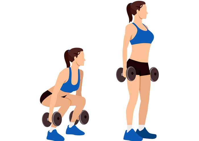 اسکات با دمبل