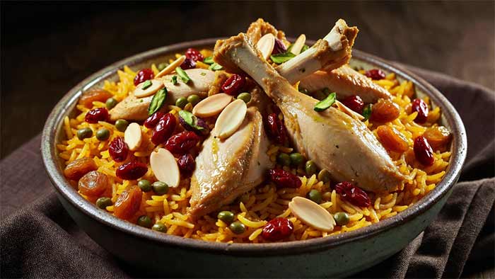 استانبولی مرغ و عدس زعفرانی مجلسی (عطرآگین و مناسب مهمانی)